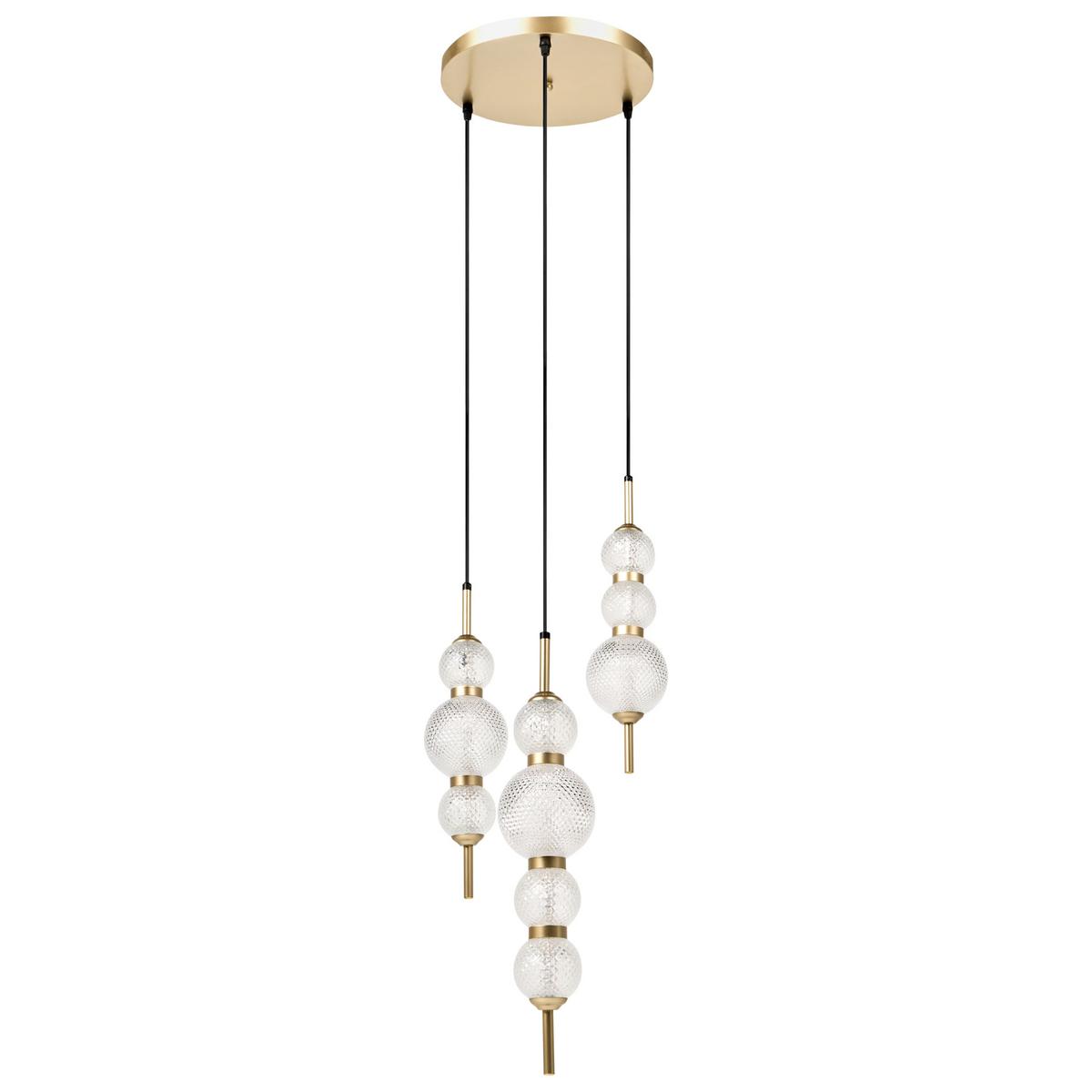 HÄNGELEUCHTE Gold Aras - Transparent/Goldfarben, Glas (30/30/130cm) - Beliani