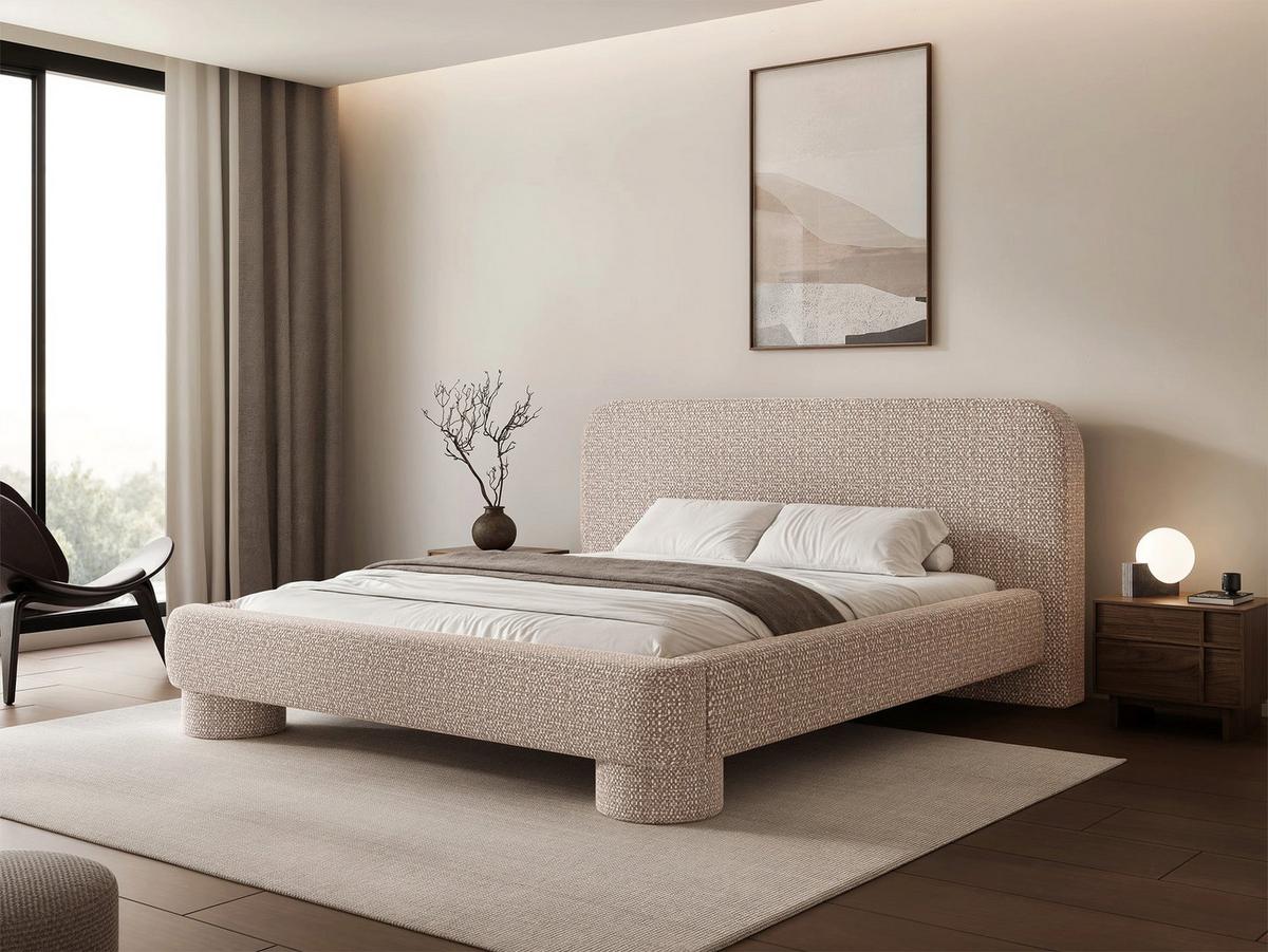 POLSTERBETT mit Bettkasten Fredo 140x200 cm - Beige, Holzwerkstoff/Textil (140/200cm) - Selsey