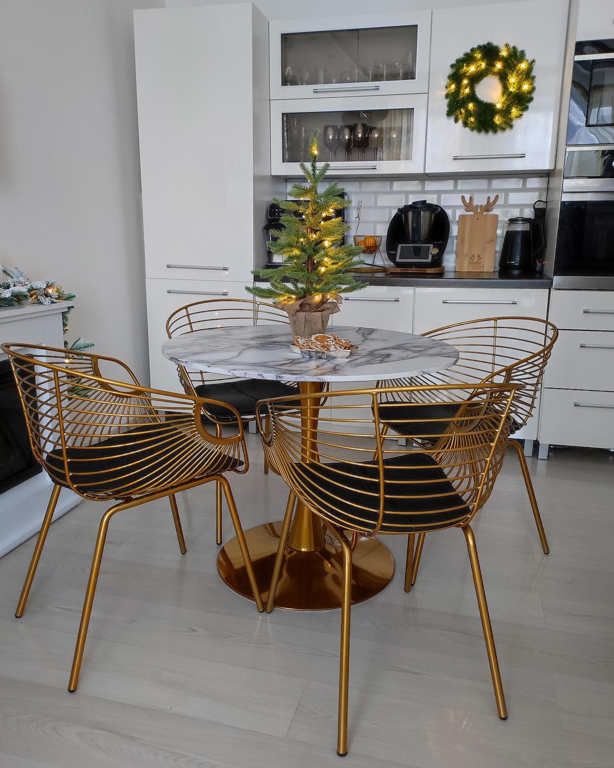 METALLSTUHL 2er-Set Gold Hoback - Goldfarben, Textil/Metall (60/79/56cm) - Beliani