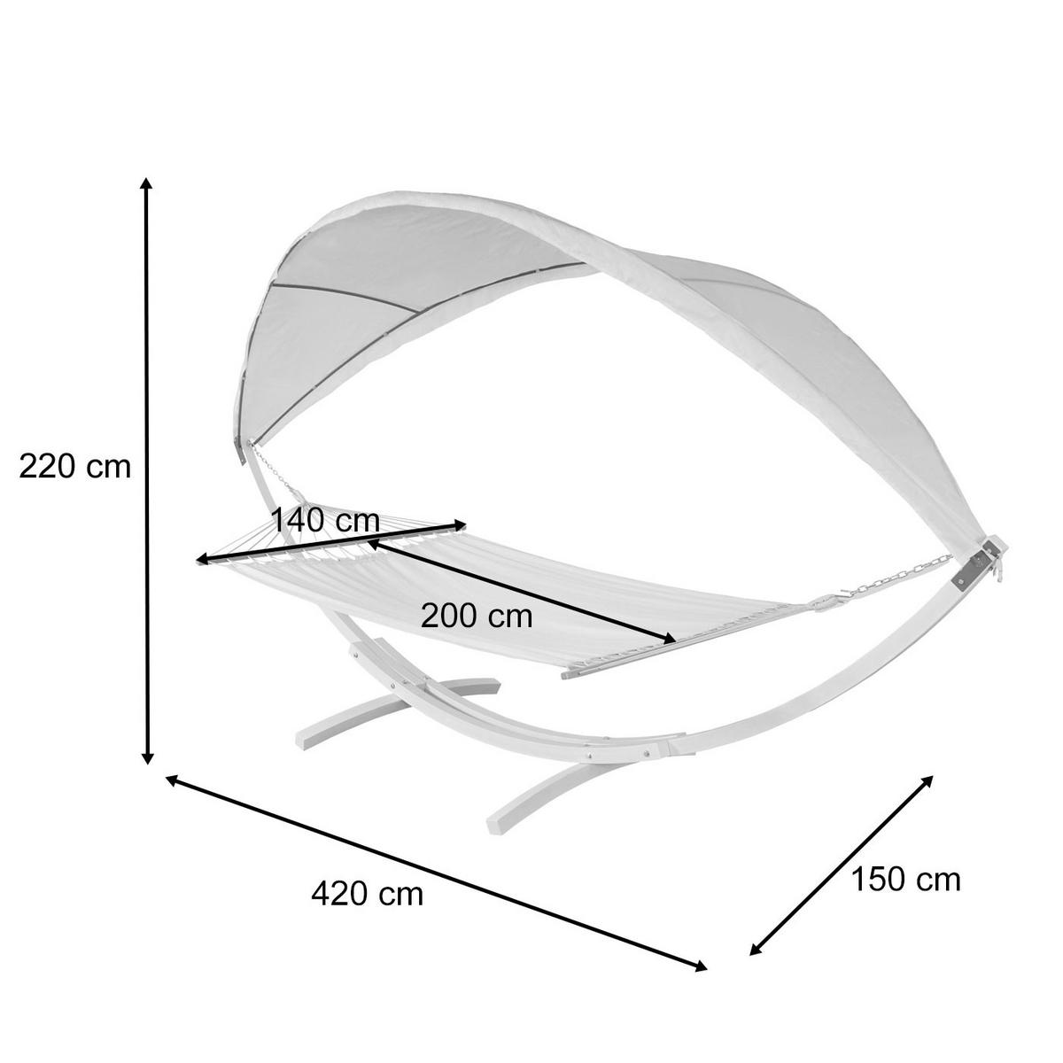 HÄNGEMATTE Braun, Cremeweiß - Braun/Weiß, Holz (420/220/150cm) - MCW