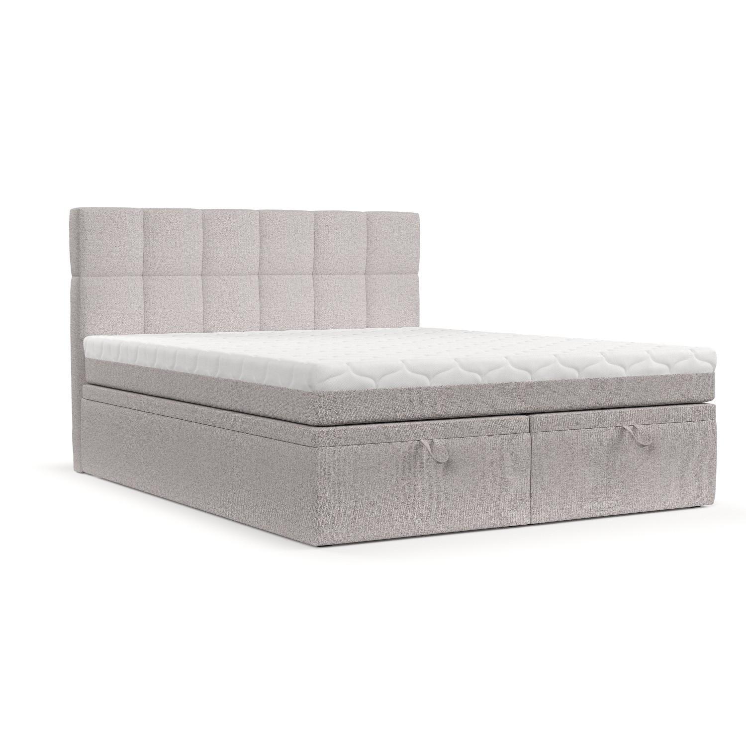 BOXBETT Elano 160/200 cm Beige im Riva Stoff - Beige/Schwarz, Holz/Holzwerkstoff (160/200cm) - AltaBeds