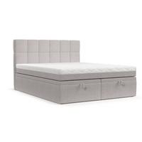 BOXBETT Elano 160/200 cm Beige im Riva Stoff - Beige/Schwarz, Holz/Holzwerkstoff (160/200cm) - AltaBeds