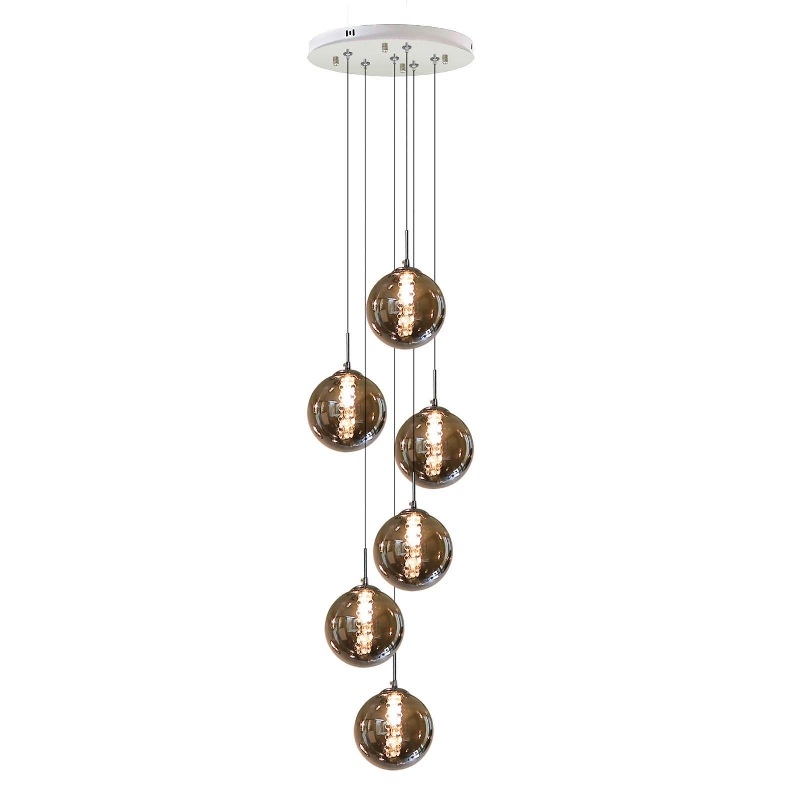 PENDELLEUCHTE Energie 6-flammig 31/31/150 cm - Grau, Glas (31/31/150cm) - Nettlife