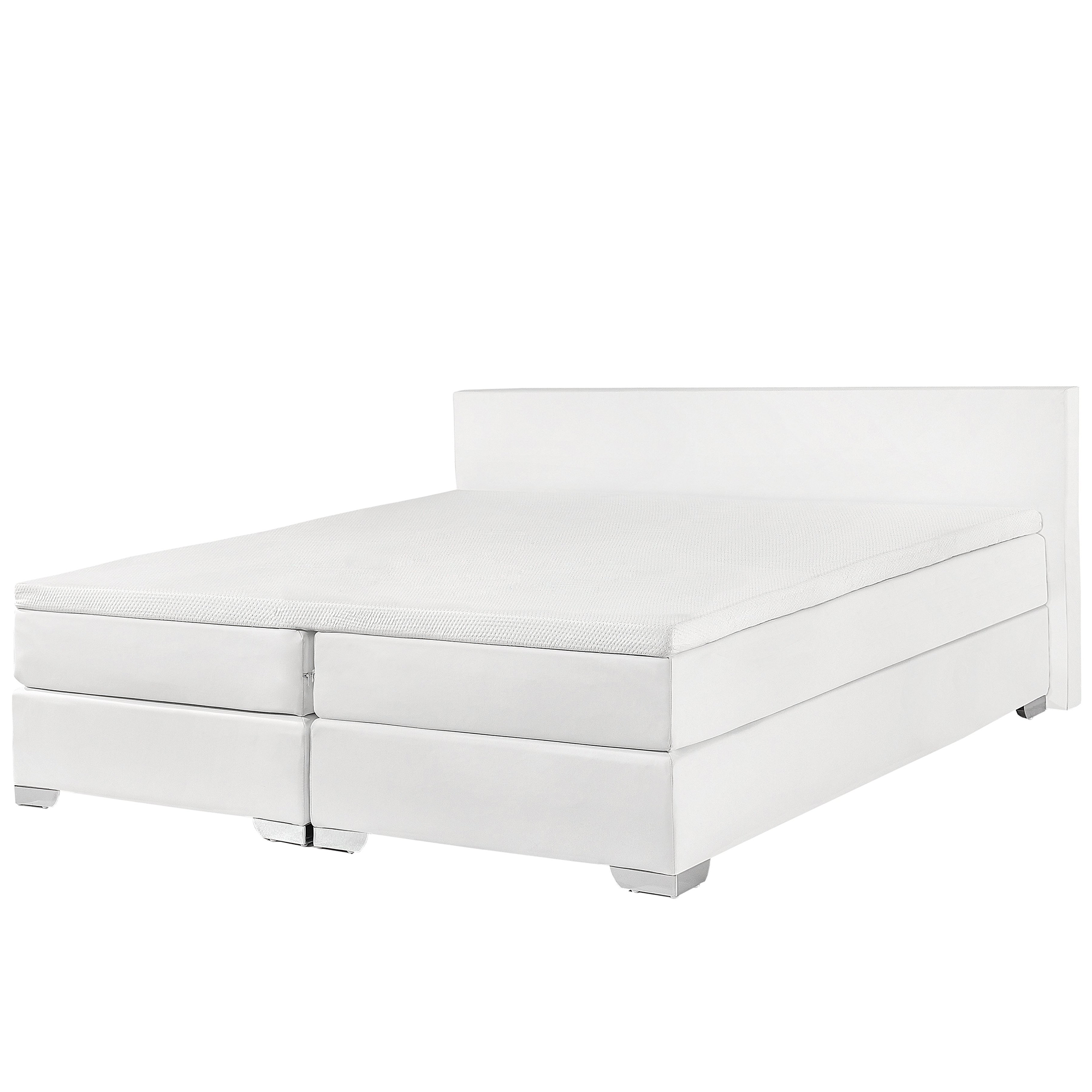 BOXSPRINGBETT 180/200cm Weiß President - Weiß, Kunststoff/Textil (180/200cm) - Beliani