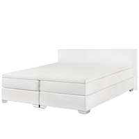 BOXSPRINGBETT 180/200cm Weiß President - Weiß, Kunststoff/Textil (180/200cm) - Beliani