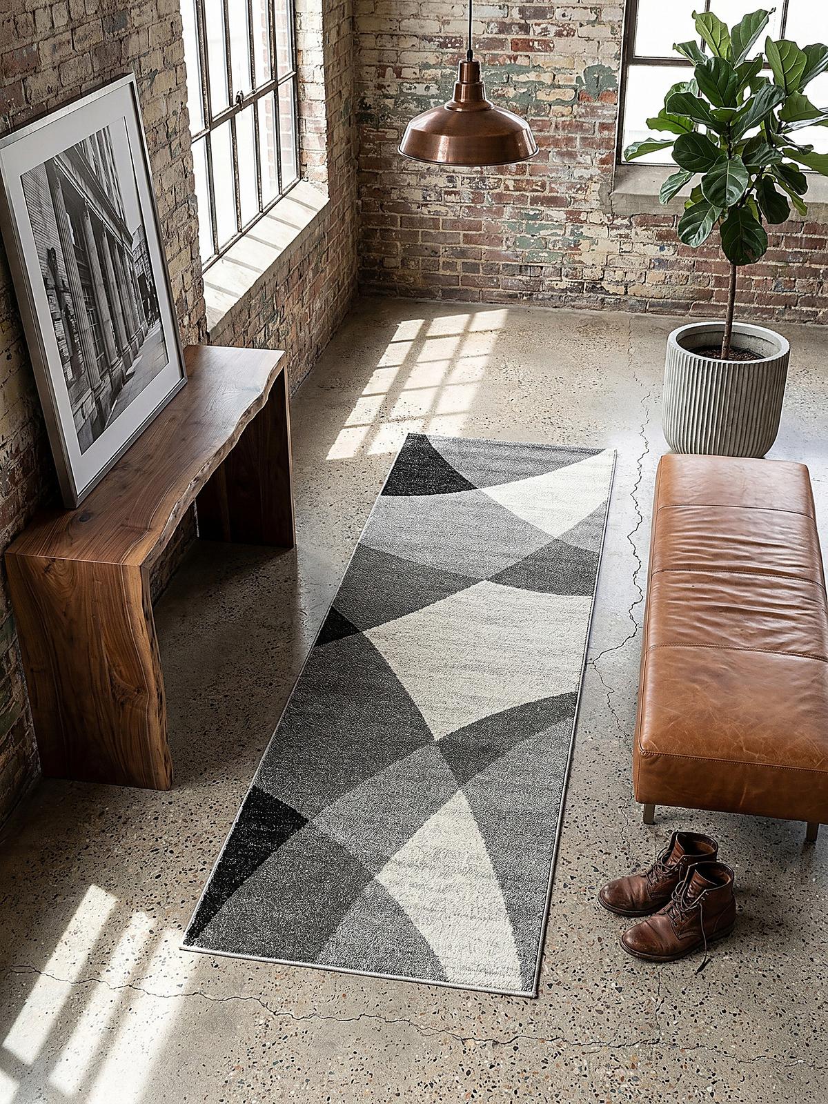 TEPPICH Niederflor Abstrakt THUR Polypropylen Grau 80 x 140 cm - Grau, Textil (80/140cm) - KADIMA DESIGN