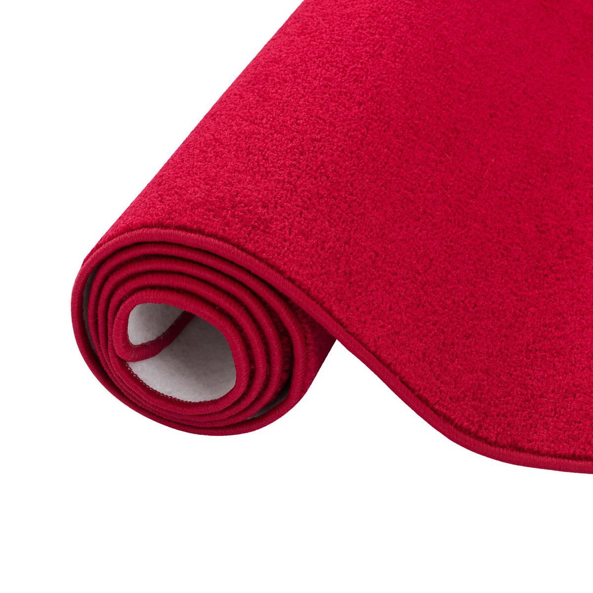 TREND VELOURS LÄUFER TEPPICH JOY - Rot, Textil (100/100cm) - Snapstyle