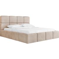 POLSTERBETT Tivio mit Bettkasten, Beige Samt 200x200 cm - Ecru/Beige, Holzwerkstoff/Kunststoff (200/200cm) - WFL GROUP