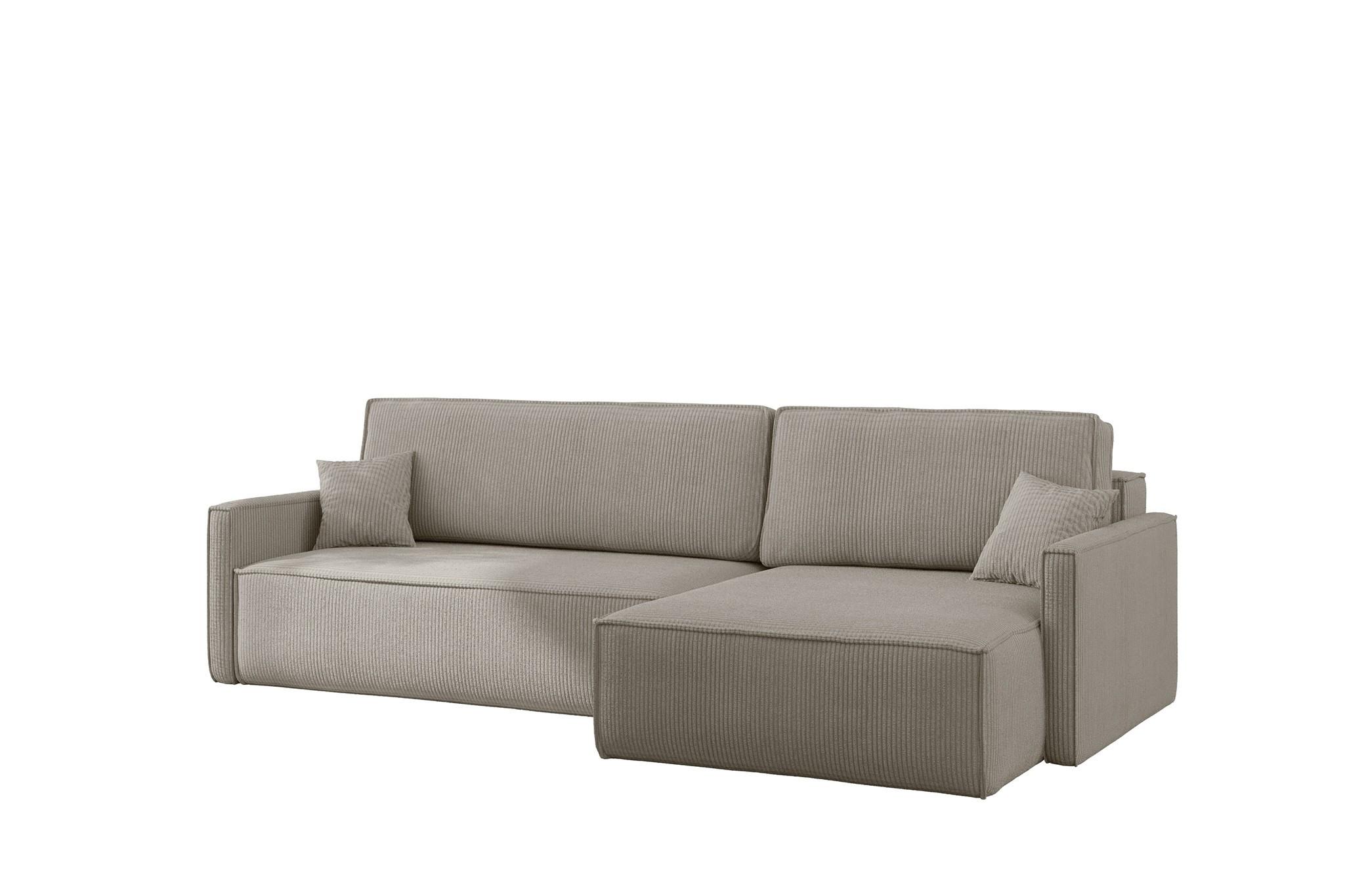 ECKSOFA Louis Scala - Hellgrau, Holzwerkstoff/Textil (250/142cm) - Fun Möbel