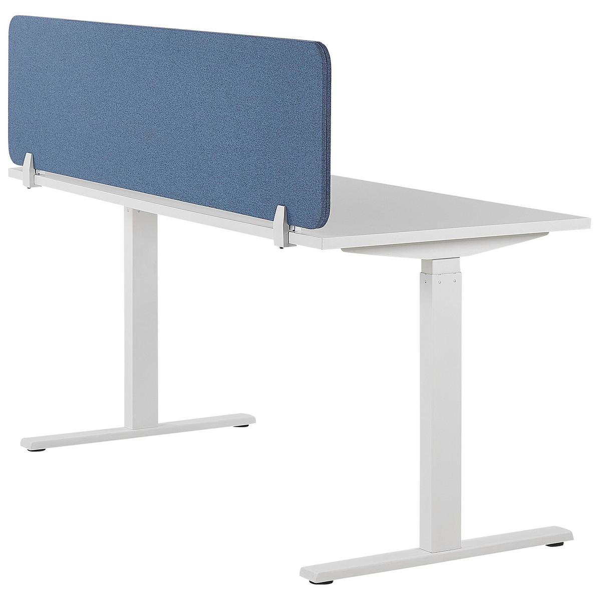 SCHREIBTISCHTRENNWAND 120/40 cm Blau Wally - Blau, Textil (120/40/2cm) - Beliani