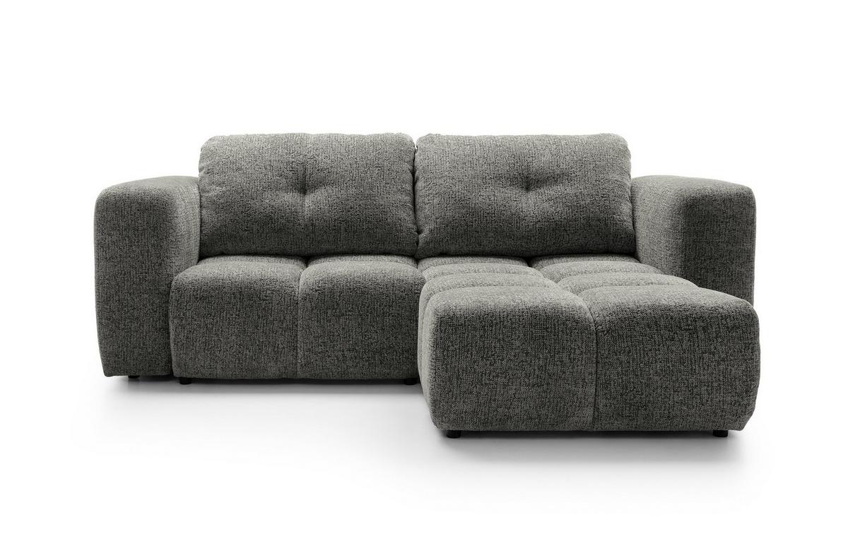 ECKSOFA ARTE 01 Grau Chenille mit Schlaffunktion - Dunkelgrau, Holz (245/177cm) - MASSENO