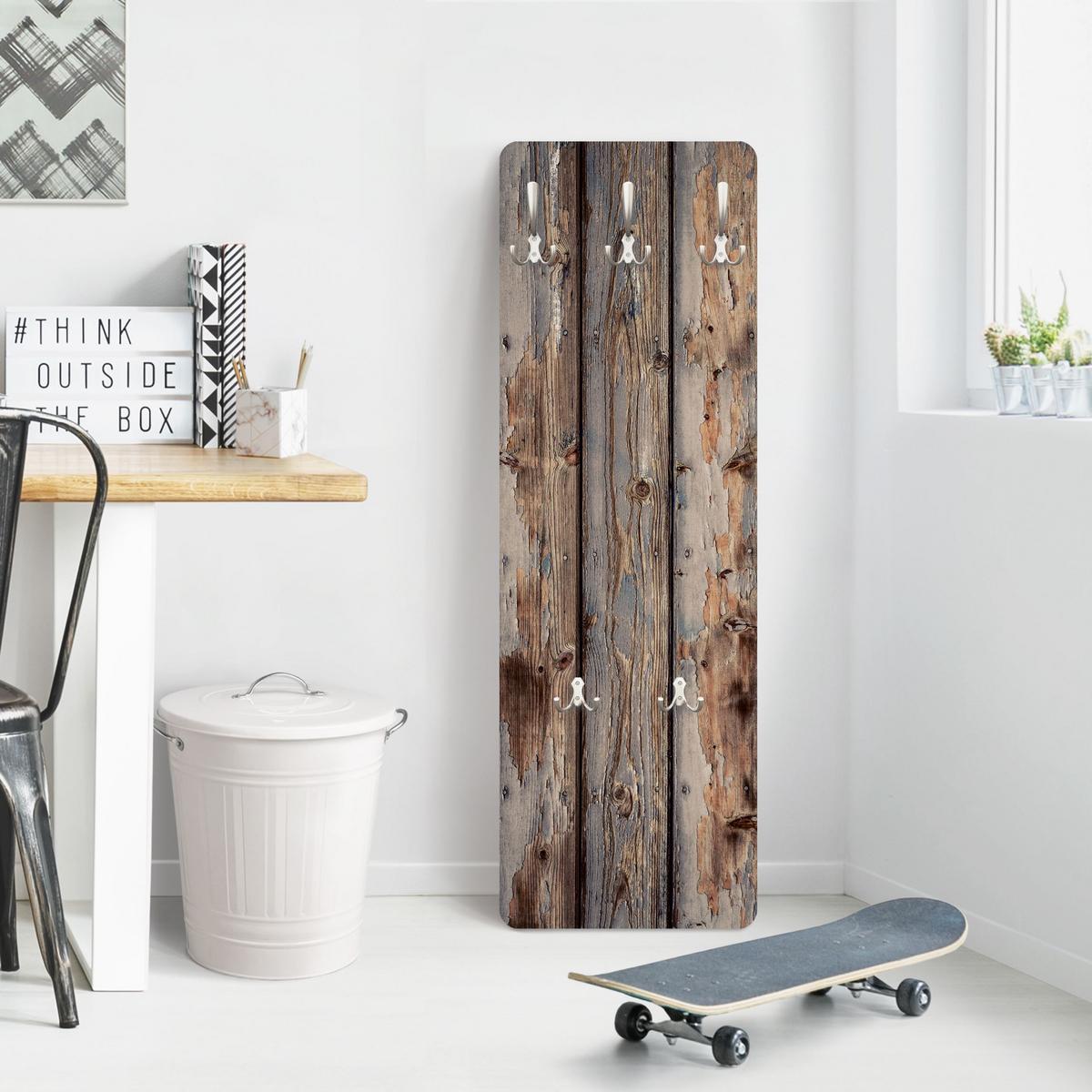 WANDGARDEROBE - Rustikale Bretter 34/105 cm - Braun, Holzwerkstoff (34/105/1.6cm) - Bilderwelten