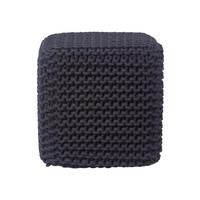 STRICK-POUF schwarz, Sitzwürfel 35/35/35 cm - Schwarz, Textil (35/35/35cm) - Homescapes