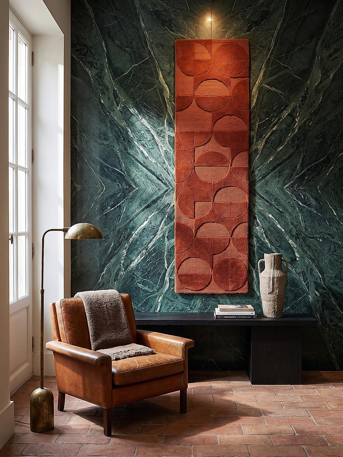 TEPPICHLÄUFER handgetuftet DEBEN, Kreis-Geometrie, Terrakotta, 60 x 230 cm - Orange, Textil (60/230cm) - KADIMA DESIGN