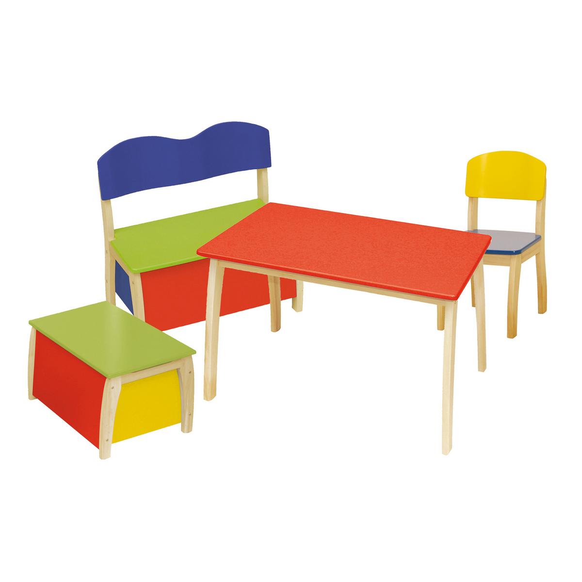 KINDERTRUHENBANK - Multicolor/Naturfarben, Holzwerkstoff (61.5/61.5/33.5cm) - Roba