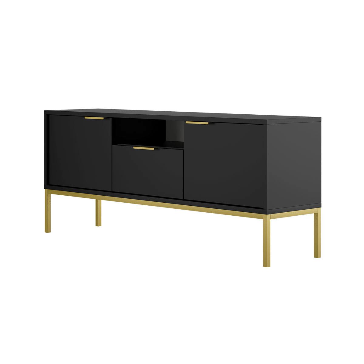 TV-MÖBEL Seattle Schwarz - Goldfarben/Schwarz, Holzwerkstoff (135/56.4/33cm) - Petits-meubles