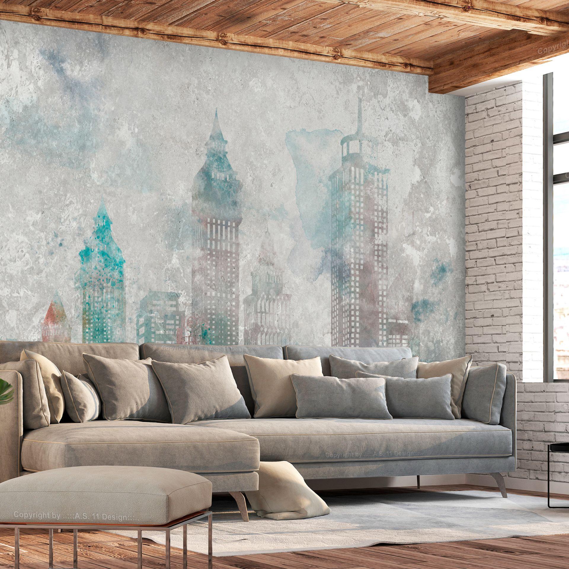 SELBSTKLEBENDE FOTOTAPETE 392/280 cm - Multicolor/Grau, Kunststoff/Textil (392/1cm) - KUNSTLOFT
