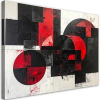 LEINWANDBILD 3D und geometrisch 45x30cm - Rot, Textil (45/30cm) - Feeby
