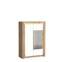 VITRINE VARUS 141 / 100 cm in Eichefarben - Eichefarben/Weiß, Holzwerkstoff (100/141/40.5cm) - MASSENO