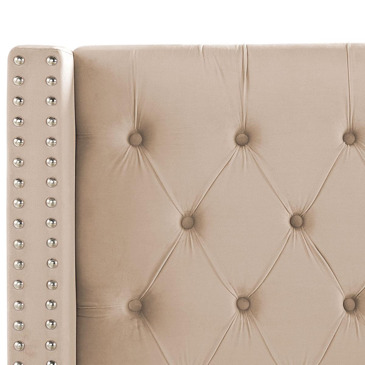 POLSTERBETT 160/200cm Beige Lubbon - Beige, Textil (160/200cm) - Beliani