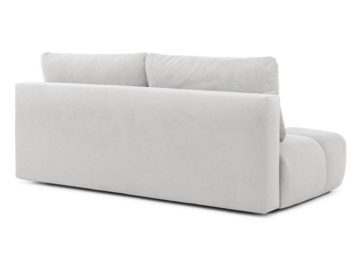 SCHLAFSOFA Belluno aus hochwertigem Hellgrau Plüschstoff mit Bettkasten und tiefen Steppungen in Bubble-Optik - Hellgrau/Schwarz, Holz/Kunststoff (205/87/105cm) - S-Style