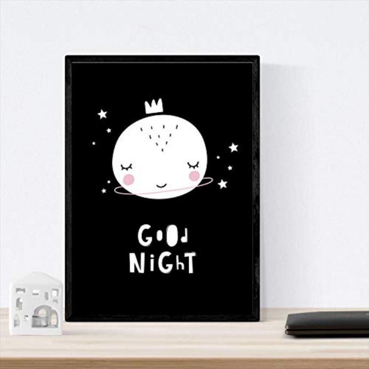 POSTER Set mit 4 „Casita, Mond, Berge und Wolken Herzen“ Tiere A4 Rahmenlos - Klar, Papier (29.7/3cm) - Nacnic