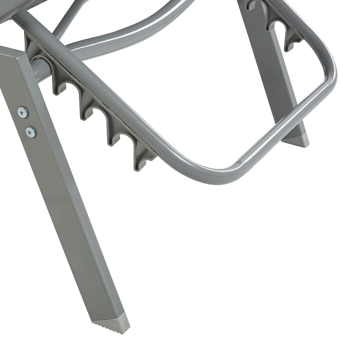 GARTENLIEGE grau Vernazza - Grau, Metall (63/94/191cm) - Beliani