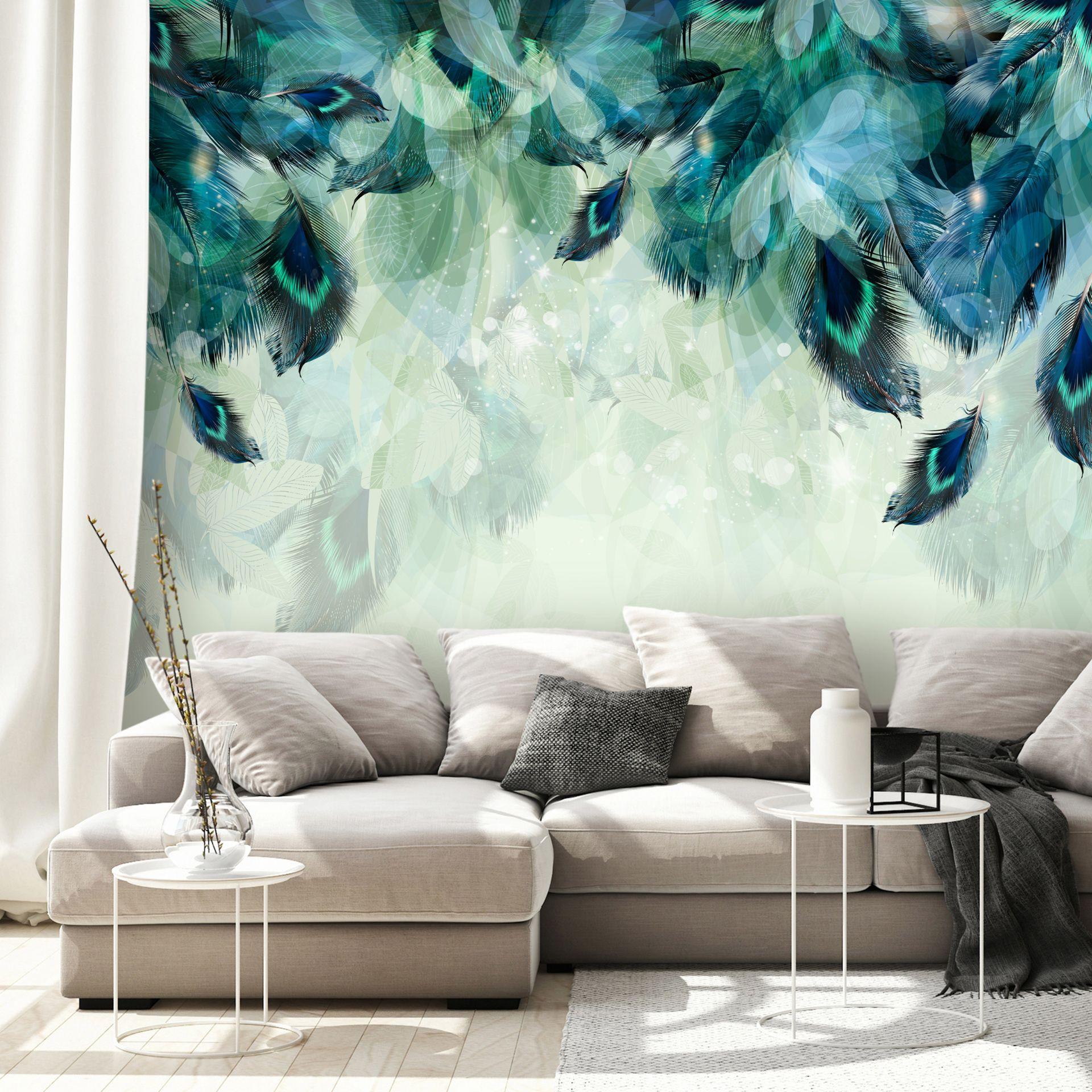 SELBSTKLEBENDE FOTOTAPETE 294/210 cm - Blau/Grün, Kunststoff/Textil (294/1cm) - KUNSTLOFT