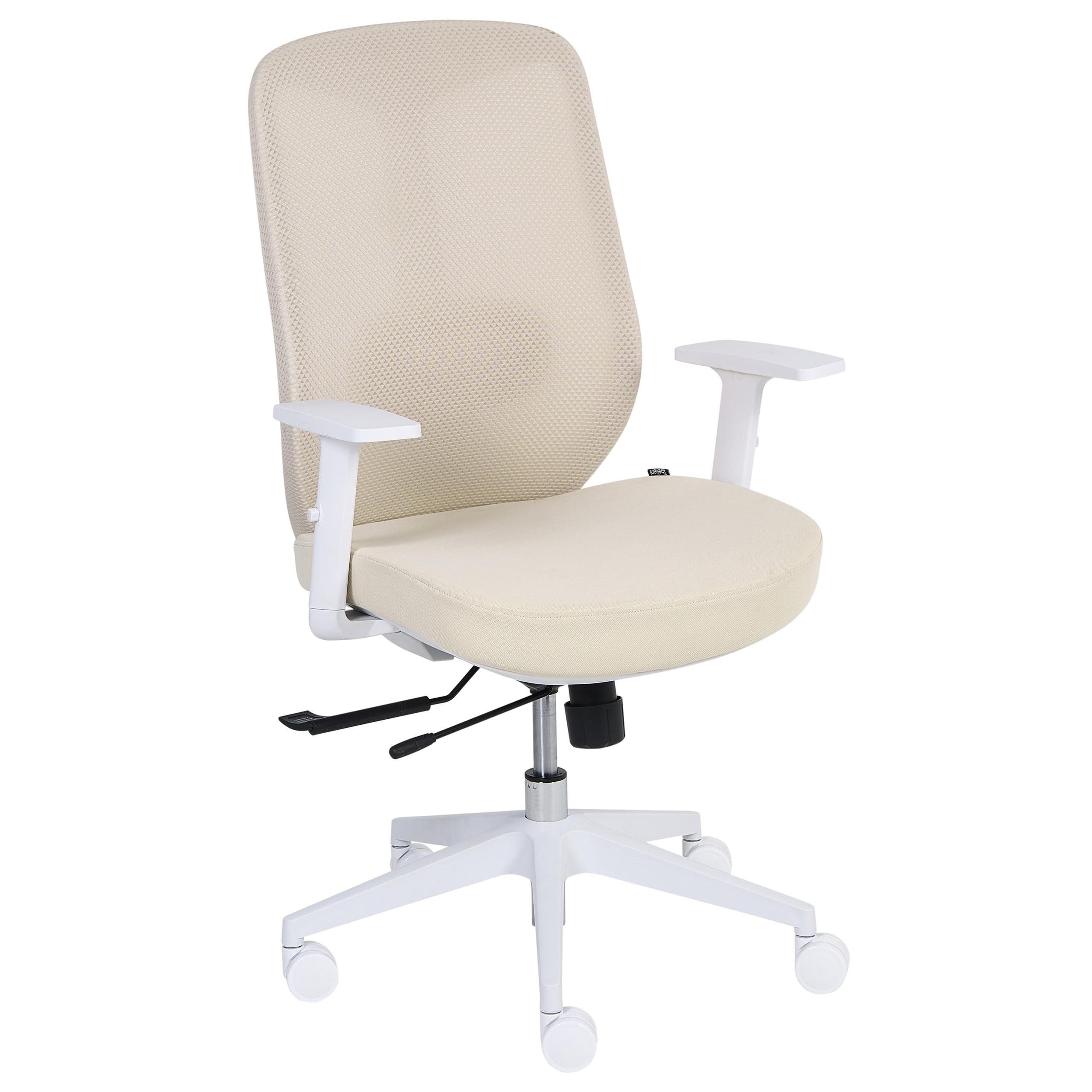 BÜROSTUHL Stoff Beige Zelar - Beige/Weiß, Textil (64/115/60cm) - Beliani