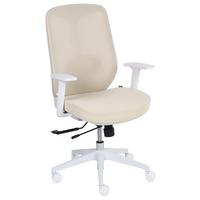 BÜROSTUHL Stoff Beige Zelar - Beige/Weiß, Textil (64/115/60cm) - Beliani