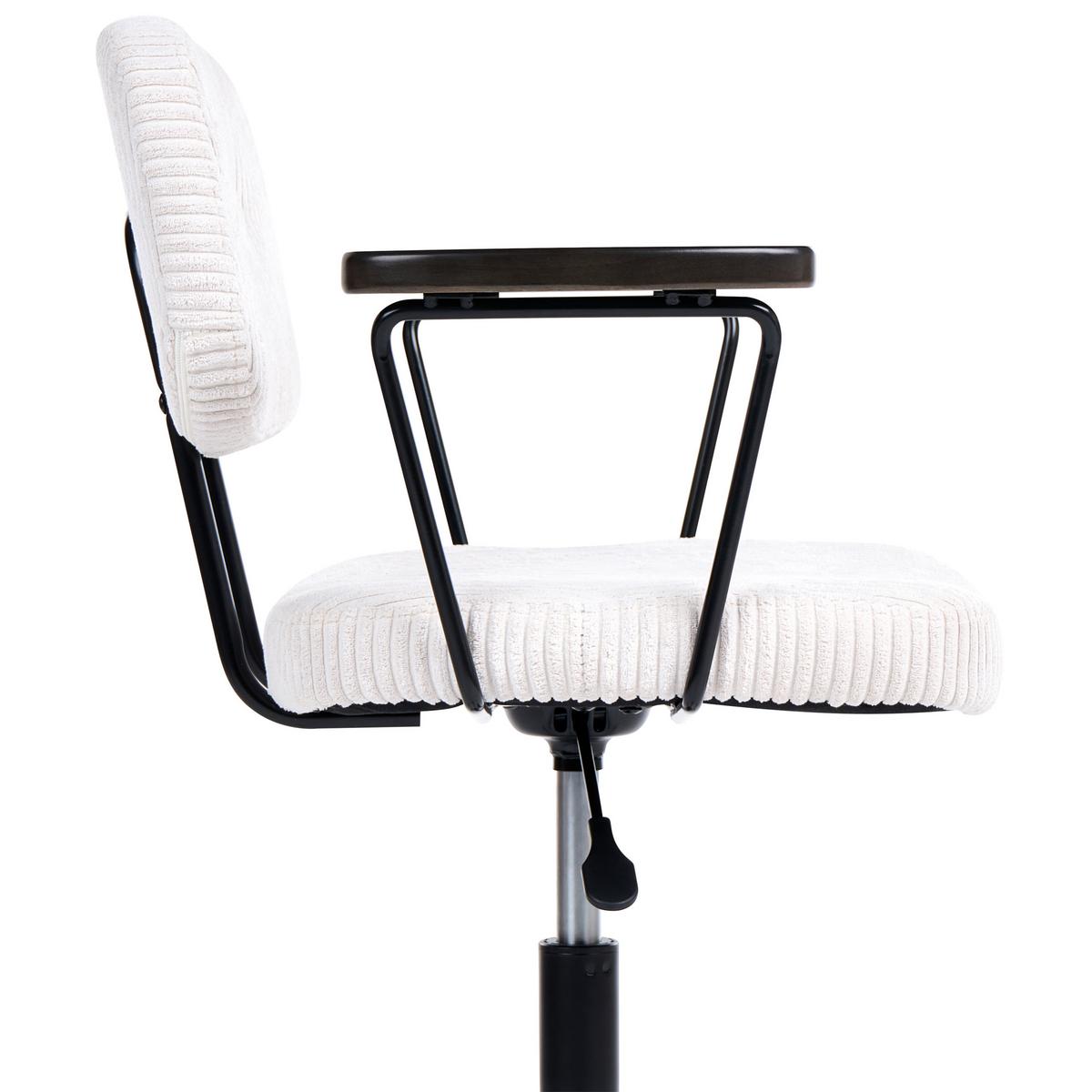 SCHREIBTISCHSTUHL Cord Cremeweiß Algerita - Creme, Textil (62/77/62cm) - Beliani