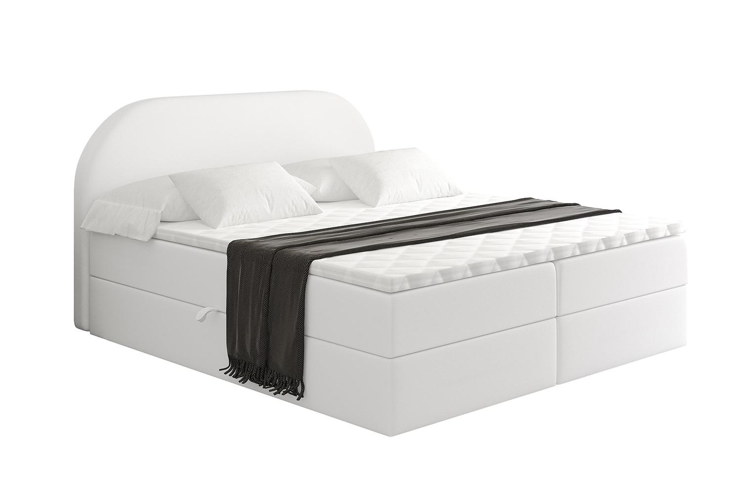 BOXBETT mit Matratze H3 und Lattenrost - NOX - 180x200 - Weiß Kunstleder - Weiß, Holzwerkstoff/Kunststoff (180/200cm) - ALTDECOR