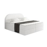 BOXBETT mit Matratze H3 und Lattenrost - NOX - 180x200 - Weiß Kunstleder - Weiß, Holzwerkstoff/Kunststoff (180/200cm) - ALTDECOR
