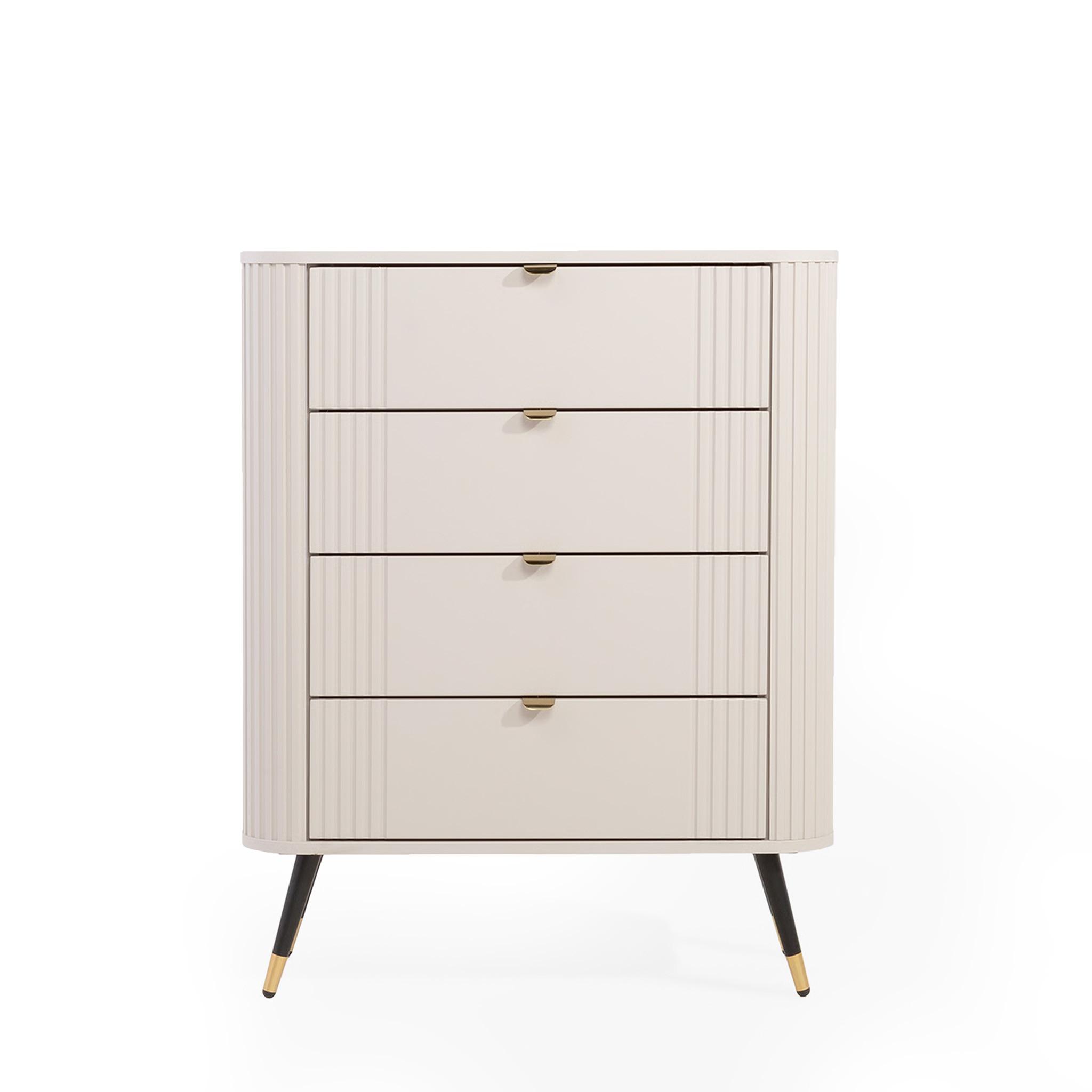 KOMMODE AURA mit Schubladen auf Füßen - Beige, Holzwerkstoff (78/98.4/40cm) - Idohome