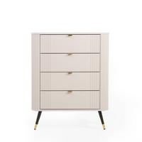 KOMMODE AURA mit Schubladen auf Füßen - Beige, Holzwerkstoff (78/98.4/40cm) - Idohome