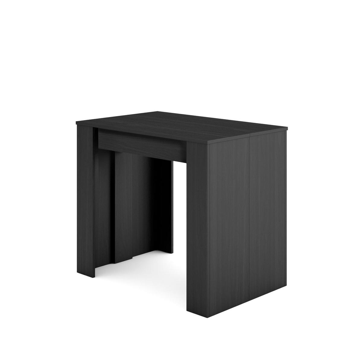 KONSOLENTISCH ausziehbar 58 bis 262cm, für 12 Gäste, schwarz, 90/58/77cm - Schwarz/Grau, Holzwerkstoff (90/262/77cm) - Skraut Home