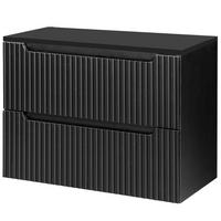WASCHTISCHUNTERSCHRANK Skelbolu - Schwarz, Holzwerkstoff/Metall (81/60/40cm) - [en.casa]