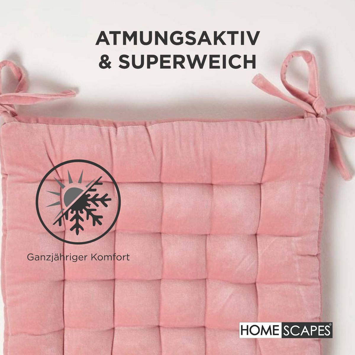 STUHLKISSEN Samt rosa 40/40/5 cm - Rosa, Textil (40/40/5cm) - Homescapes