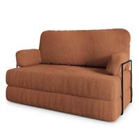 BETTSOFA KESTE aus Schaumstoff Bucle-Stoff Orange Schlaffunktion - Orange, Textil (140/86/60cm) - MASSENO