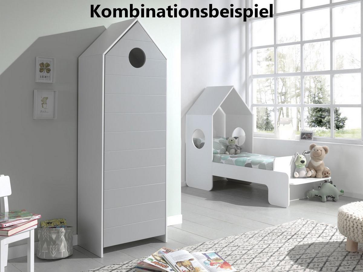 REGALSCHRANK Kania 58x37x171 MDF+Holzwerkstoff Weiß /Grau - Weiß/Grau, Holzwerkstoff (58/171/37cm) - 58aufmkessel