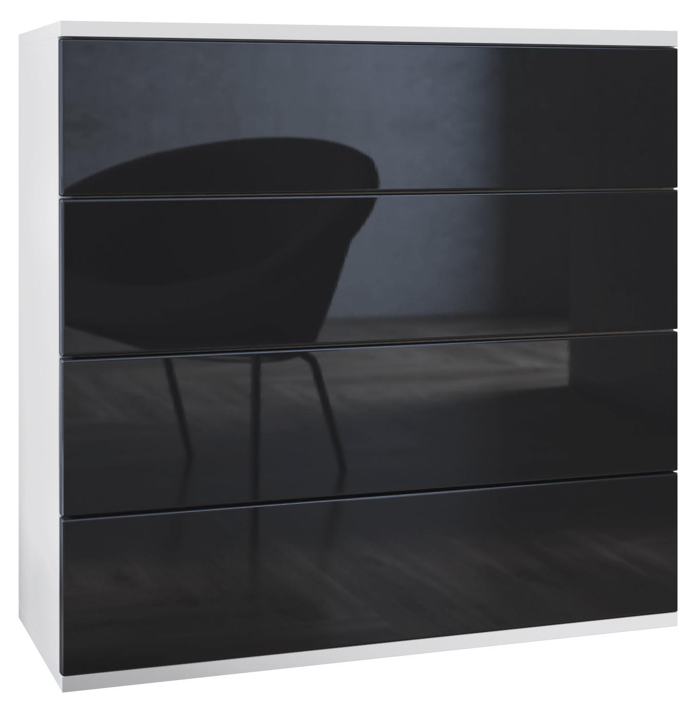 KOMMODE Pavos Schwarz Hochglanz - Schwarz Hochglanz, Holzwerkstoff (76/76/35cm) - Vladon