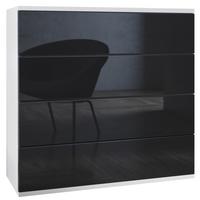 KOMMODE Pavos Schwarz Hochglanz - Schwarz Hochglanz, Holzwerkstoff (76/76/35cm) - Vladon