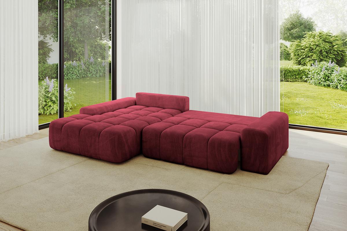 ECKSOFA Ottomane Links ENSI-L - 267x164x69 cm Bordeaux - Bordeaux, Holzwerkstoff/Kunststoff (267/164cm) - ALTDECOR