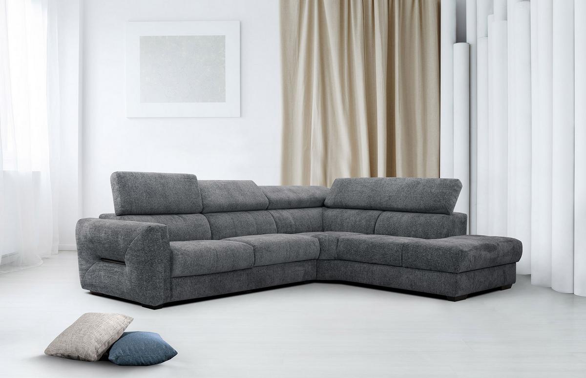 ECKSOFA CALVERA 5-Sitzer, graphitfarben - Graphitfarben, Holzwerkstoff/Textil (298/239cm) - Wozimo
