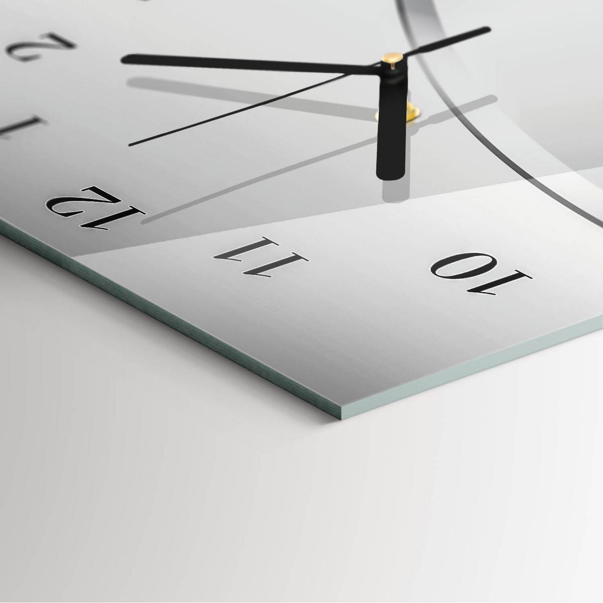 WANDUHR aus Glas 30x60 cm - Muster - Grau, Glas (30/60/0.4cm) - TULUP