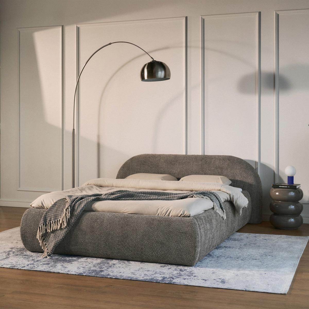 POLSTERBETT Shels Low Braun 140x200 cm - Schwarz/Braun, Kunststoff/Textil (140/200cm) - Selsey