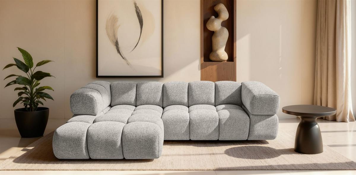 ECKSOFA Blanche In Puente - Beige, Holzwerkstoff/Textil (280/150cm) - Fun Möbel