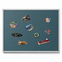 MAGNETTAFEL 80x60 cm Silberner Rahmen Dunkles Petrol - Smaragdgrün, Metall (80/60/0.4cm) - TULUP