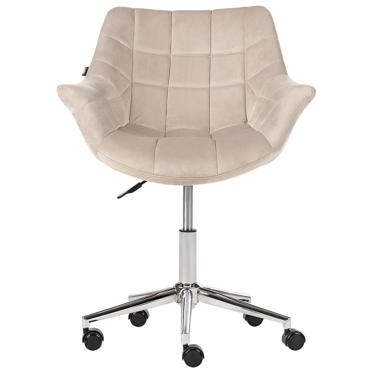 SCHREIBTISCHSTUHL Beige Labelle - Beige, Textil (54/81/54cm) - Beliani