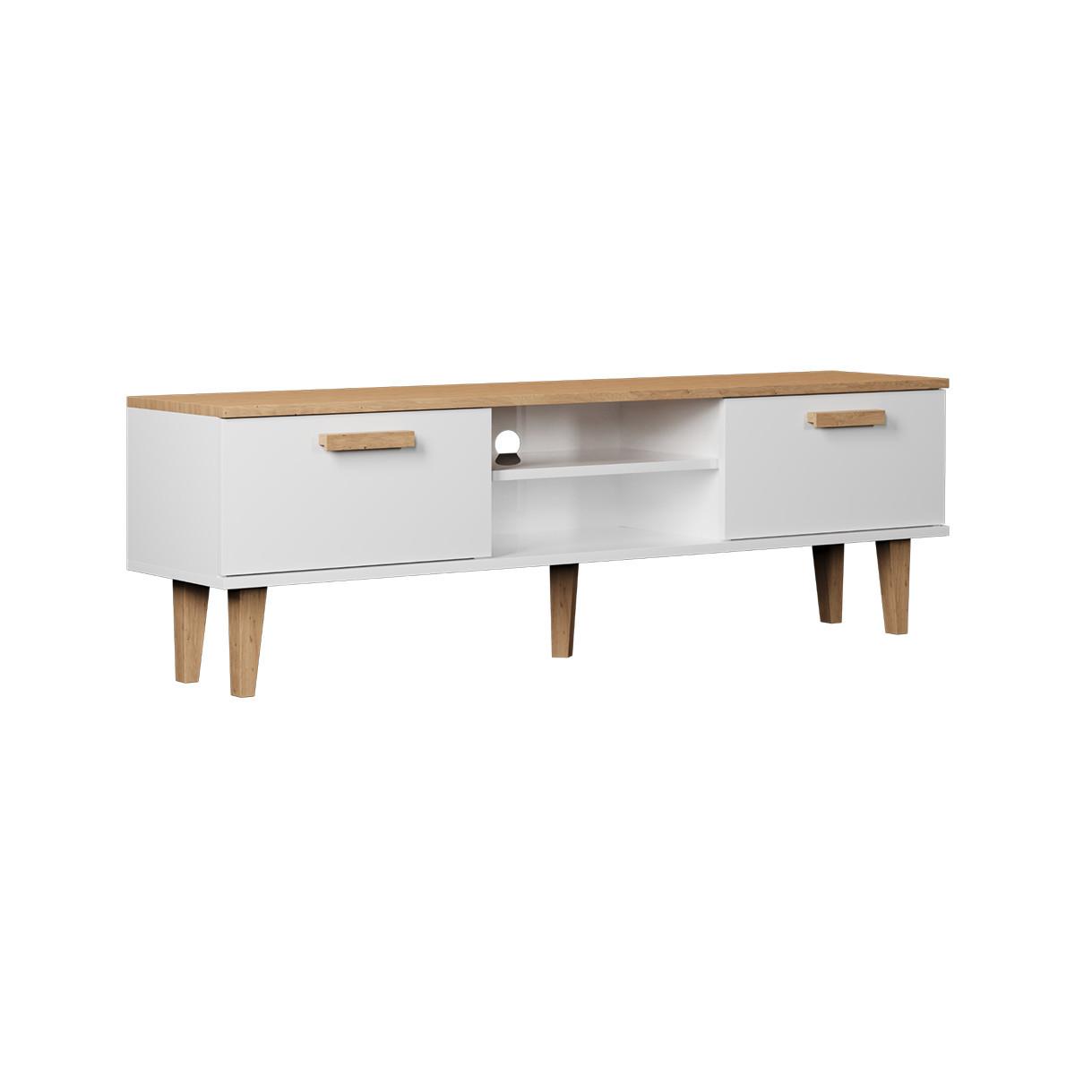 TV-MÖBEL Denver Weiß - Weiß, Holzwerkstoff (35/47/160cm) - Petits-meubles